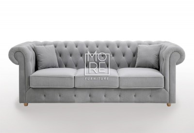 DB Luxury Velvet Feel Fabric Italian 3 Seater Sofa