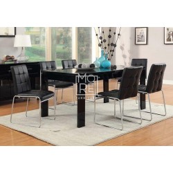 Edgewood 7Pce High Gloss Dining Suite Black