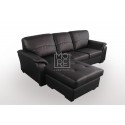 Botany 3 Seater Chaise PU Leather Brown