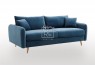 DB Luxury Velvet Feel Fabric Italian 2.5 Seater Sofa Blue