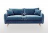 DB Luxury Velvet Feel Fabric Italian 2.5 Seater Sofa Blue