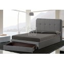 Avalon Fabric Bed Frame with Drawer Dark Grey