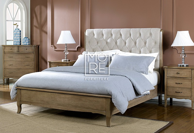 King Bed Frames Celeste American, King Size Wooden Bed Frame With Padded Headboard