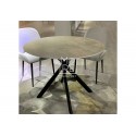Crown Grey Marble Effect Round Glass 1.1m Dining Table