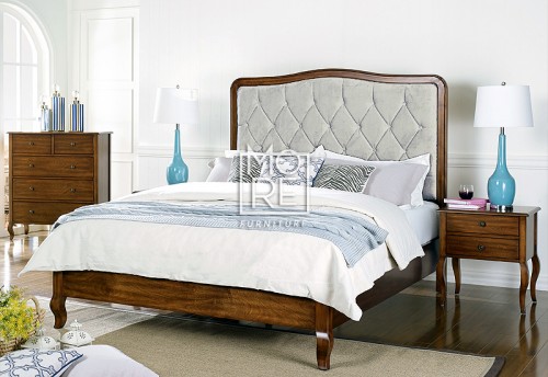 Juliette Poplar Timber Bed Frame with Fabric