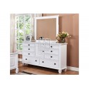 Miranda Poplar Solid Timber Dresser with Mirror White