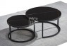 5007B Nesting Sintered Stone Round Coffee Table Black&Black