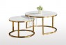 5007A Nesting Sintered Stone Round Coffee Table White&Gold