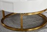 5820A Nesting Sintered Stone Drawer Round Coffee Table White&Gold