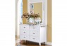 Clovelly Poplar Solid Timber Dresser with Mirror White