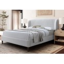 Wool Premium Boucle Fabric Bed Frame Cream Beige
