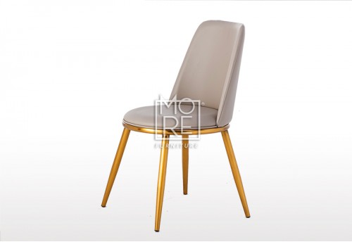 MM Grey PU Leather Dining Chair with Gold Legs