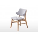 Melissa Timber Fabric Dining Chair Light Grey