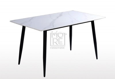 MM WB Sintered Stone 1.3m Dining Table White&Black