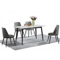 MM WB 5Pce Sintered Stone Dining Suite with Grey Firm Chair