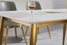 MM WG Sintered Stone 1.3m Dining Table White&Gold