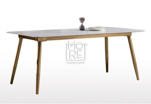MM WG Sintered Stone 1.6m Dining Table White&Gold