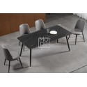 MM BB 5Pce Sintered Stone Dining Suite with Grey Firm Chair