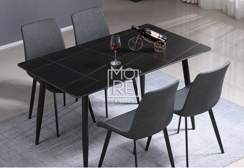 MM BB 5Pce Sintered Stone Dining Suite with Soft Chairs
