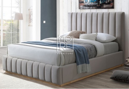 Ellie Premium Velvet Fabric Bed Frame Platinum