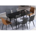 MM BB 7Pce Sintered Stone Dining Suite with Soft Chair