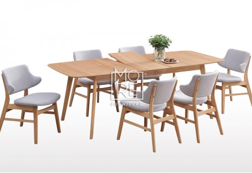 Harris 1.8m Extension Timber Dining Table with Melissa Chairs