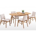 Harris 5Pce Extension Timber Dining Suite with Oliver Chairs