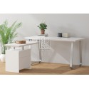 Brussels High Gloss White 1.5m Desk with Return