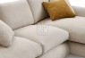Harmony 3 Seater Chaise Fabric 2.8m Sofa Cream