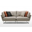 Dalton 3 Seater Leathaire Fabric 2.2m Sofa Beige