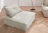 Dawson Armless Single Fabric 1m Sofa Grey Beige