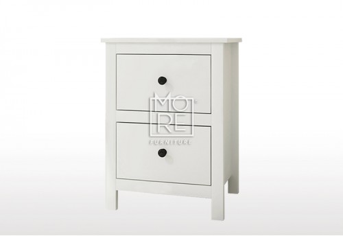 Franco 2 Drawers Bedside Table White