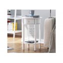 Franco Round Bedside Table White
