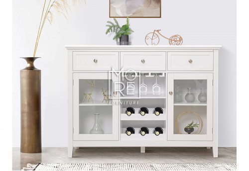MS Sideboard Buffet with Wine Rack White