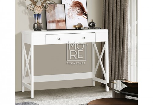 Hamptons Console Table with Drawer White