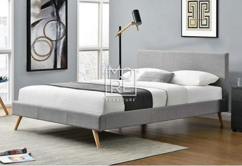 Nicola Fabric Bed Frame Light Grey