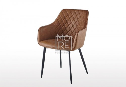 DC458 PU Leather Dining Chair Brown