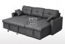 BT Rhino Fabric 3 Seater Chaise Storage Sofa Bed Charcoal