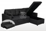 BT Rhino Fabric 3 Seater Chaise Storage Sofa Bed Black