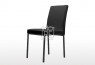 Bari PU leather Black Dining Chair with Black Legs