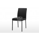 Bari PU leather Black Dining Chair with Black Legs