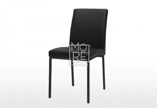 Bari PU leather Black Dining Chair with Black Legs