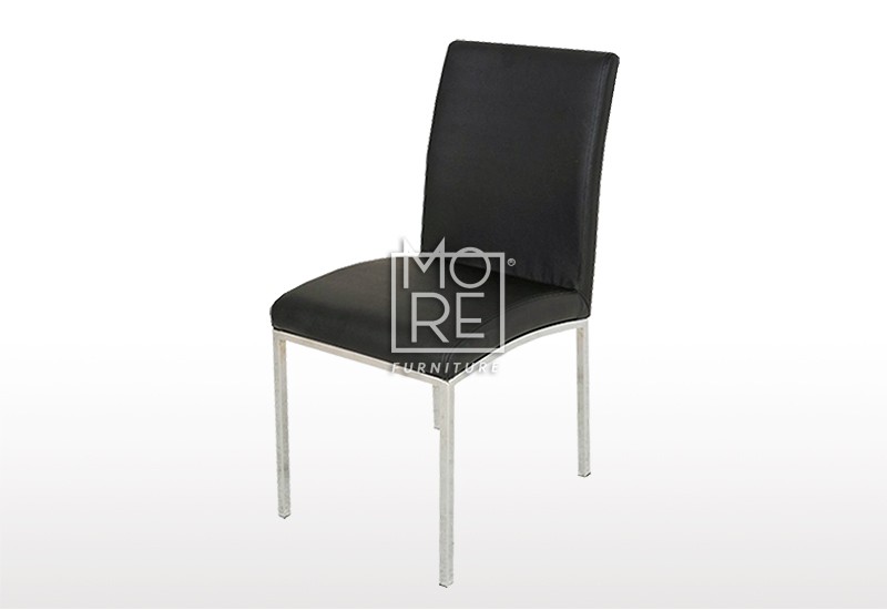 Black dining 2024 chairs chrome legs