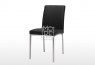 Bari PU leather Black Dining Chair with Chrome Legs