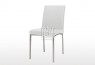Bari PU leather White Dining Chair with Chrome Legs