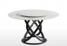 MM Newton Sintered Stone 1.3m Round Dining Table with Black Leg