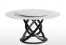 MM Newton Sintered Stone 1.5m Round Dining Table with Black Leg