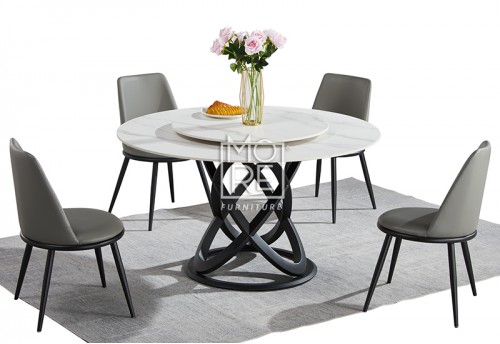 Newton 5Pce Sintered Stone Dining Suite with Black Leg