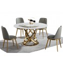 MM Newton 5Pce Sintered Stone Dining Suite with Golden Leg
