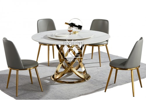Newton 5Pce Sintered Stone Dining Suite with Golden Leg